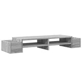 Vidaxl Monitor Stand Storage Space 100x27x15 cm Wood Grey Sonoma