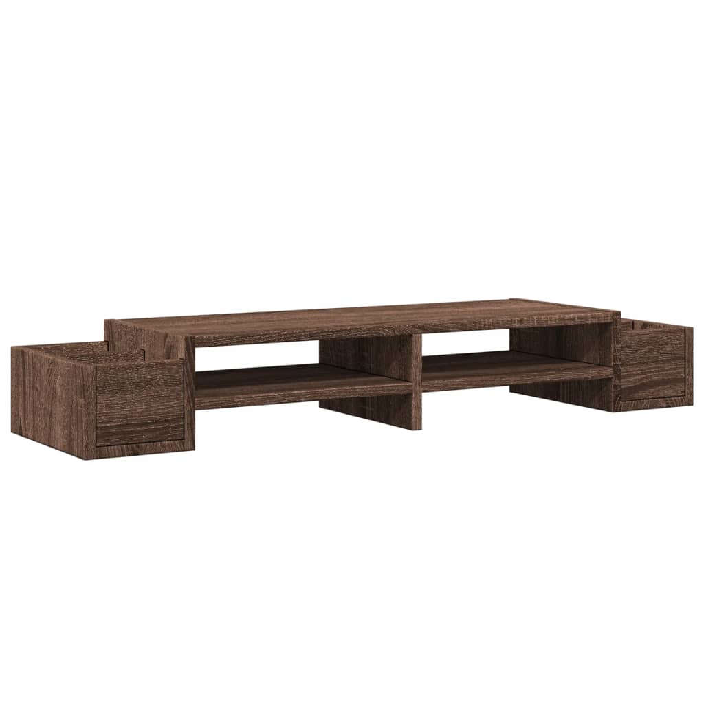 Vidaxxl Monitorständer mit Stauraum 100x27x15 cm Holz braune Eiche