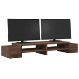Vidaxxl Monitorständer mit Stauraum 100x27x15 cm Holz braune Eiche