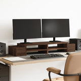Vidaxxl Monitorständer mit Stauraum 100x27x15 cm Holz braune Eiche