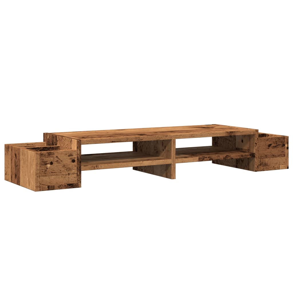Vidaxxl Monitorständer mit Stauraum 100x27x15 cm Holz, Altholz