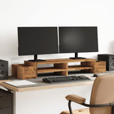 Vidaxxl Monitorständer mit Stauraum 100x27x15 cm Holz, Altholz