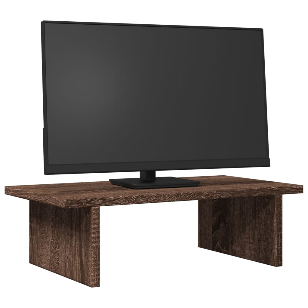 Vidaxxl-Monitorständer 50 x 27 x 15 cm, Holzwerkstoff, braune Eiche