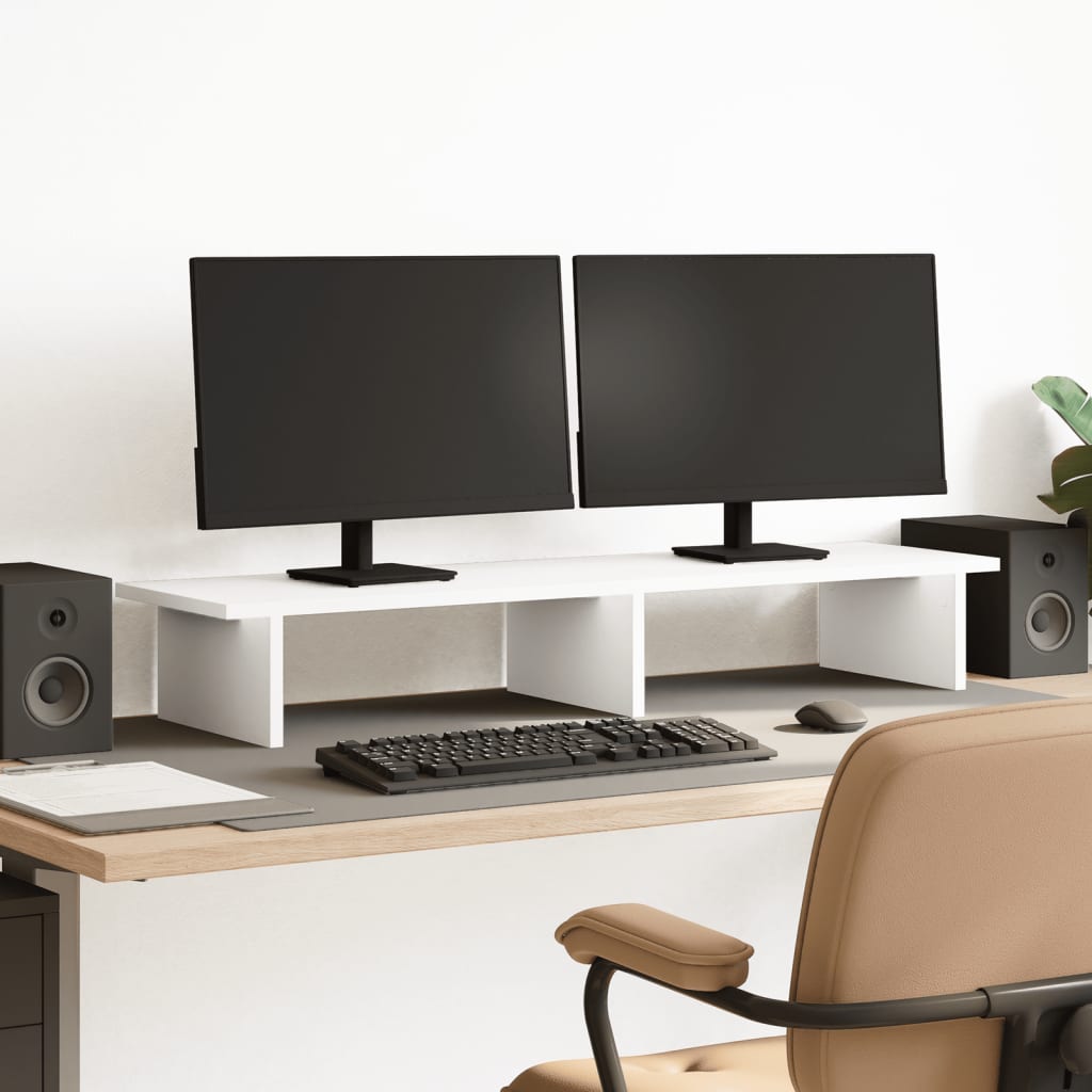 Vidaxx Monitorständer 100x27x15 cm Holzwerkstoff weiß