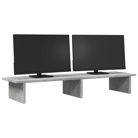 Vidaxxl Monitorständer 100x27x15 cm, Holzwerkstoff, Betongrau