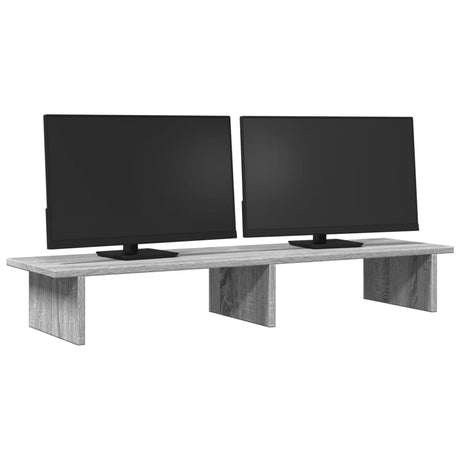 Vidaxxl-Monitorständer 100 x 27 x 15 cm, Holzwerkstoff, graue Sonoma-Eiche