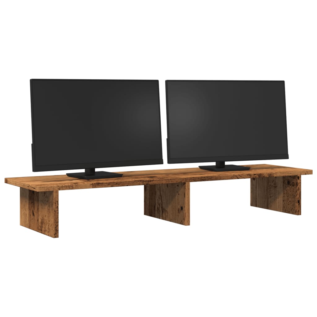 Vidaxxl Monitorständer 100x27x15 cm verarbeitetes Holz, altholzfarben