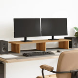 VidaXL Monitorständer 100 x 27 x 15 cm, handgefertigtes Holz, handgefertigte Eiche