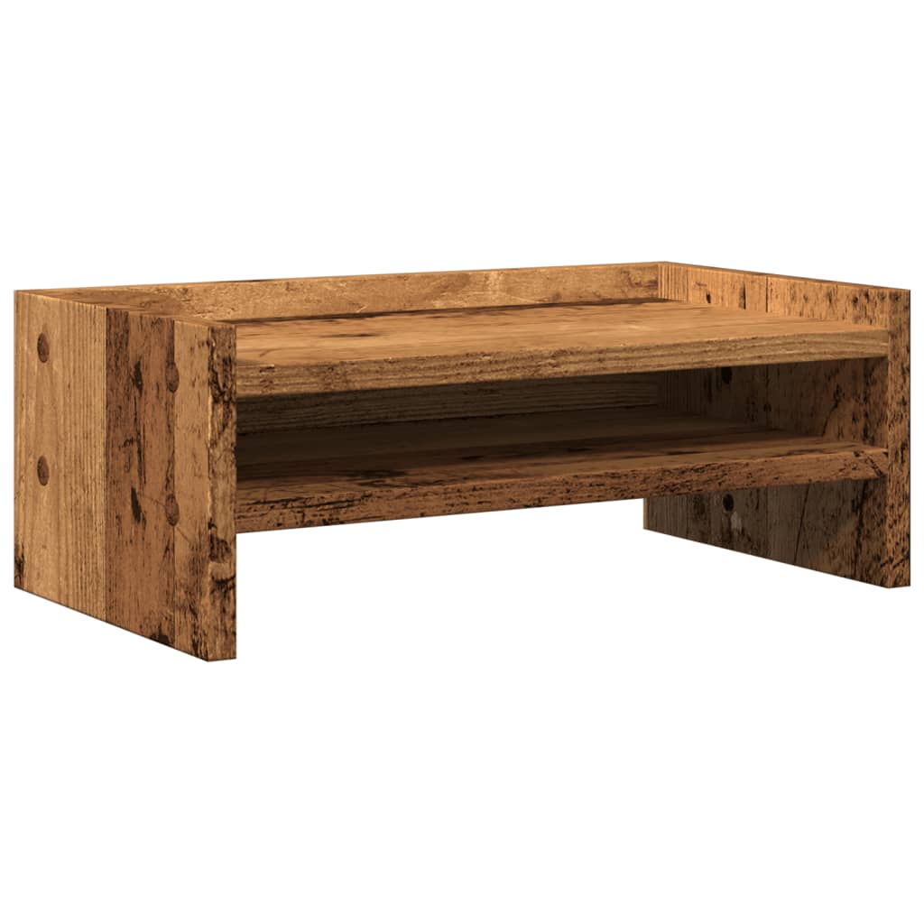 Support de moniteur Vidaxl 42x24x16 cm Bois transformé ancien en bois coloré