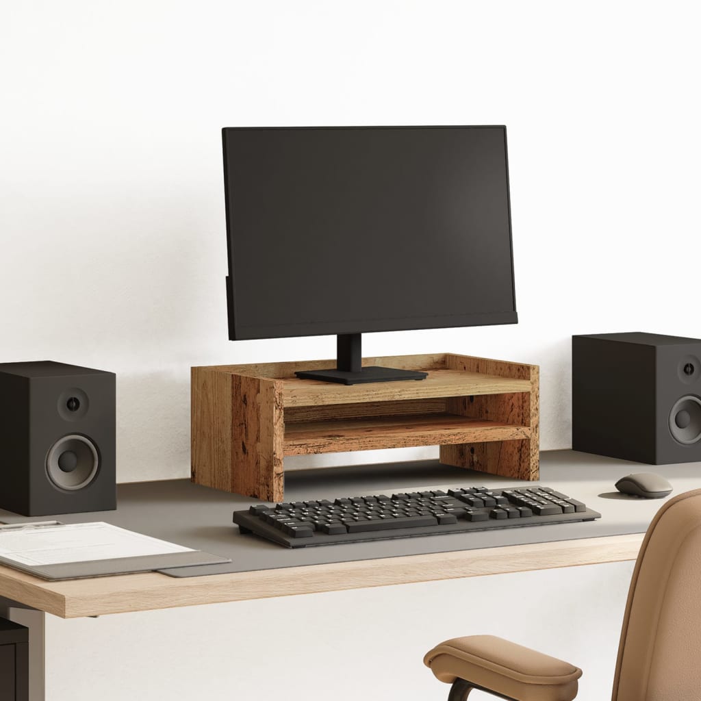Vidaxxl Monitorständer 42x24x16 cm fertiges Holz, altholzfarben