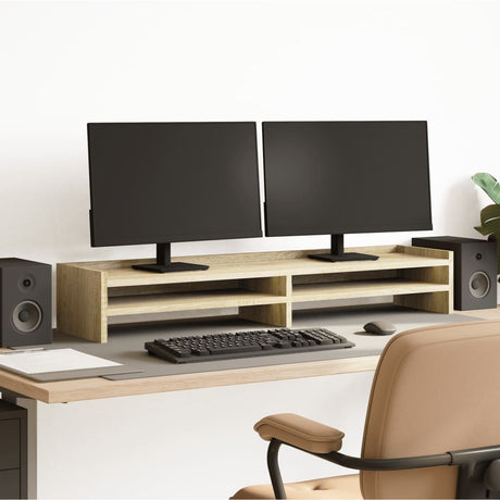 Vidaxxl Monitorständer 100x24x16 cm, Holzwerkstoff Sonoma-Eiche-farbig