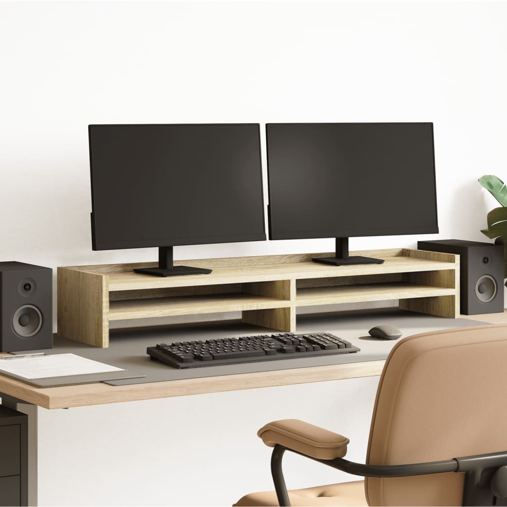 Vidaxxl Monitorständer 100x24x16 cm, Holzwerkstoff Sonoma-Eiche-farbig