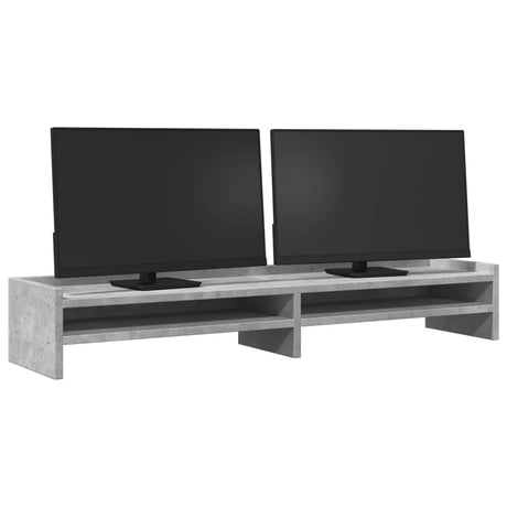 Vidaxxl Monitorständer 100x24x16 cm, Holzwerkstoff, Betongrau
