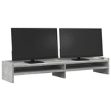 Vidaxxl Monitorständer 100x24x16 cm, Holzwerkstoff, Betongrau