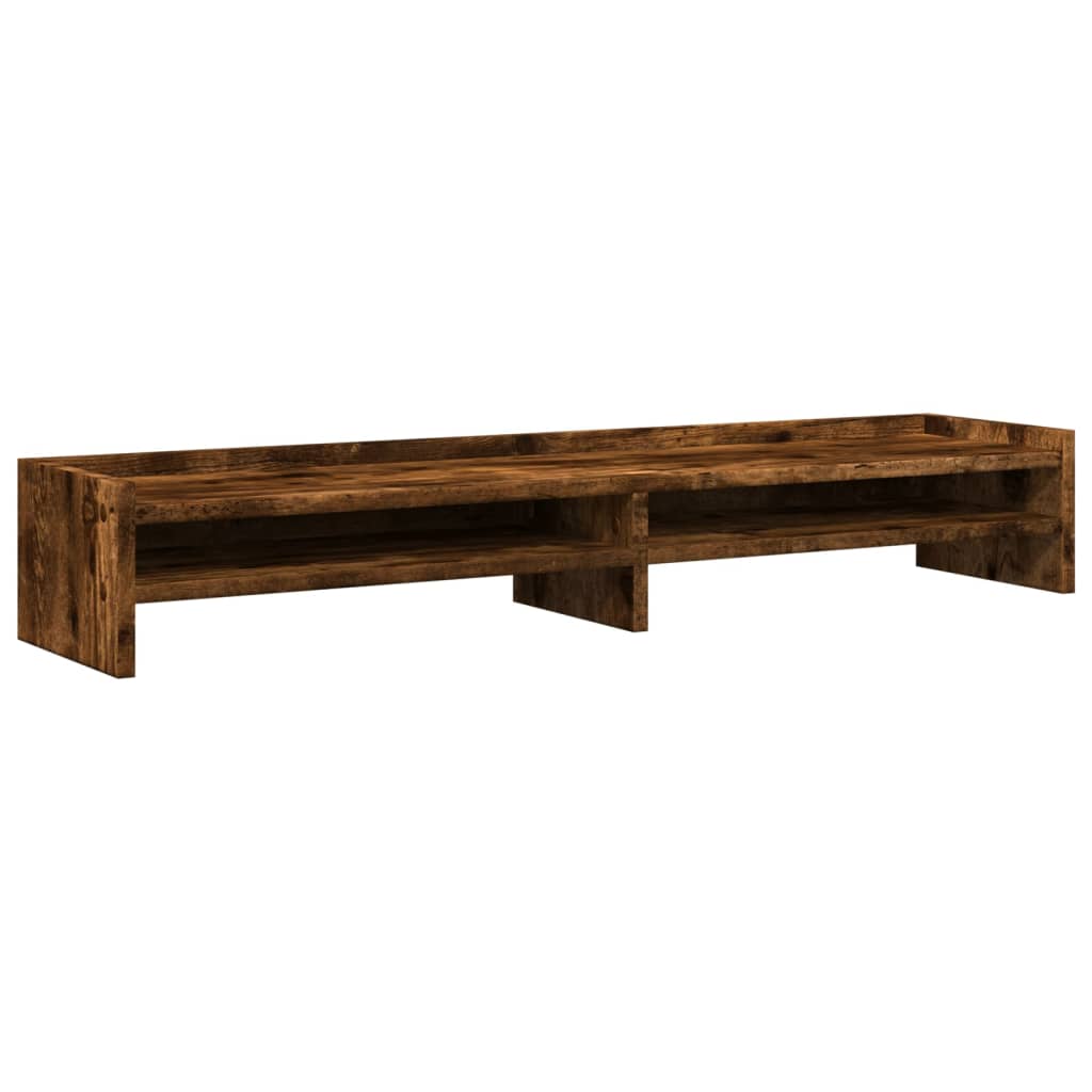 VidaXL Monitorständer 100x24x16 cm verarbeitetes Holz, geräucherte Eiche