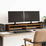 VidaXL Monitorständer 100x24x16 cm verarbeitetes Holz, geräucherte Eiche