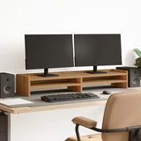 VidaXL Monitorständer 100 x 24 x 16 cm, handgefertigtes Holz, handgefertigte Eiche