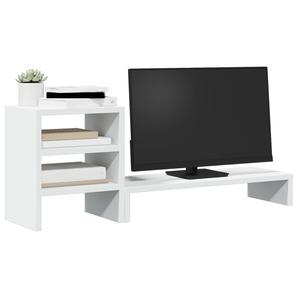 Support de moniteur Vidaxl avec Organisateur de bureau Bois Blanc