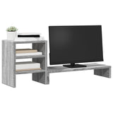 Vidaxl Monitor Stand With Desk-Organizer Processed Wood Grey Sonoma