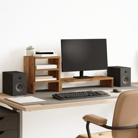 Vidaxxl Monitorständer mit Schreibtisch-Organizer Holz, altholzfarben