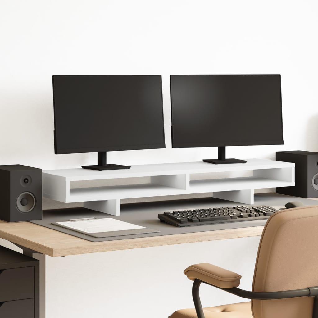 Vidaxx Monitorständer 100x27x15 cm Holzwerkstoff weiß
