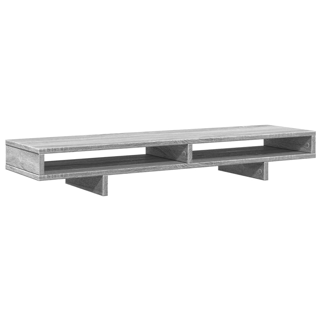 Vidaxxl-Monitorständer 100 x 27 x 15 cm, Holzwerkstoff, graue Sonoma-Eiche