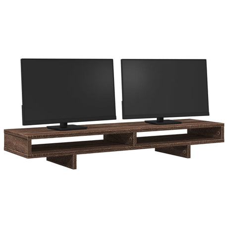 Vidaxxl-Monitorständer 100 x 27 x 15 cm, Holzwerkstoff, braune Eiche