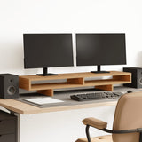 VidaXL Monitorständer 100 x 27 x 15 cm, handgefertigtes Holz, handgefertigte Eiche