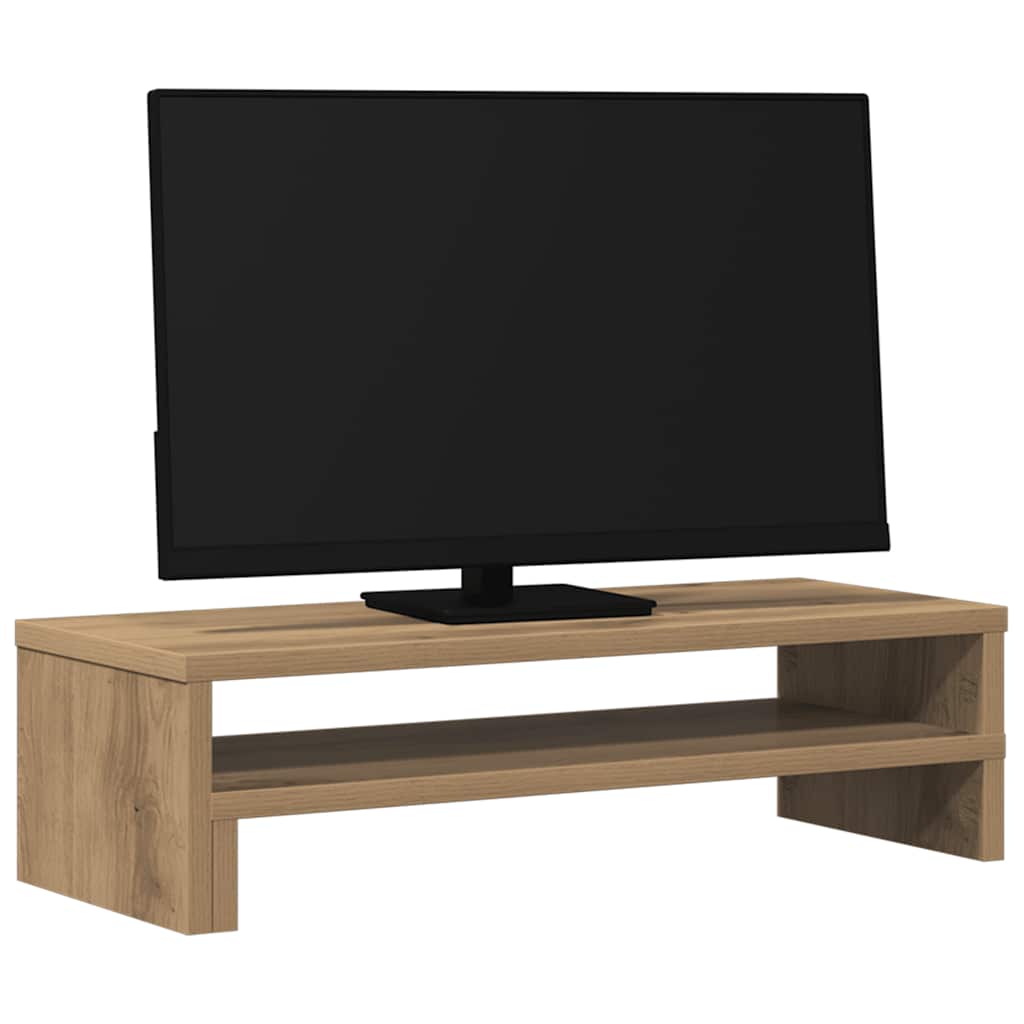 VidaXL Monitorständer 54 x 22 x 15 cm, handgefertigtes Holz, handwerkliche Eichenfarbe