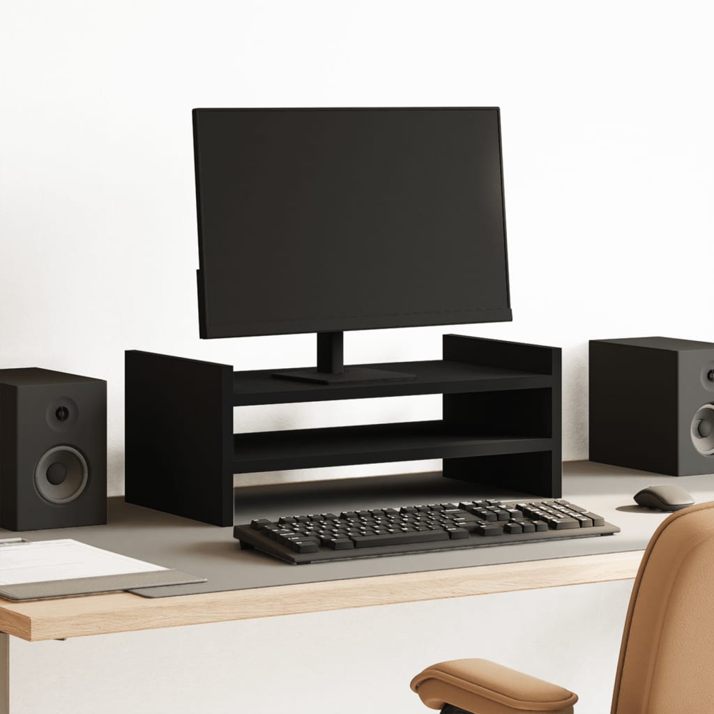 Vidaxx Monitorständer 50x27x10 cm, lackiertes Holz schwarz