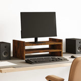 VidaXL Monitorständer 50x27x20 cm verarbeitetes Holz, geräucherte Eiche