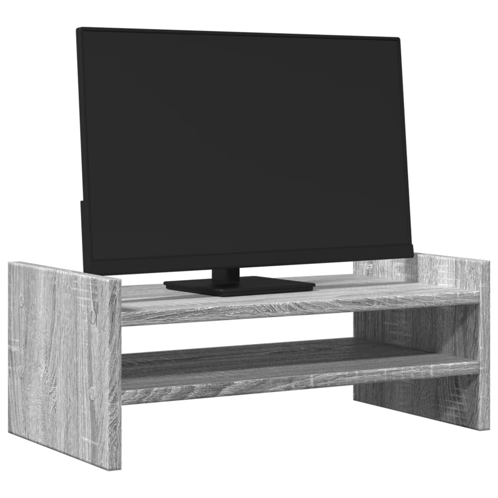 Vidaxl monitor stoji 50x27x20 cm predelani leseni sivi sonoma hrast