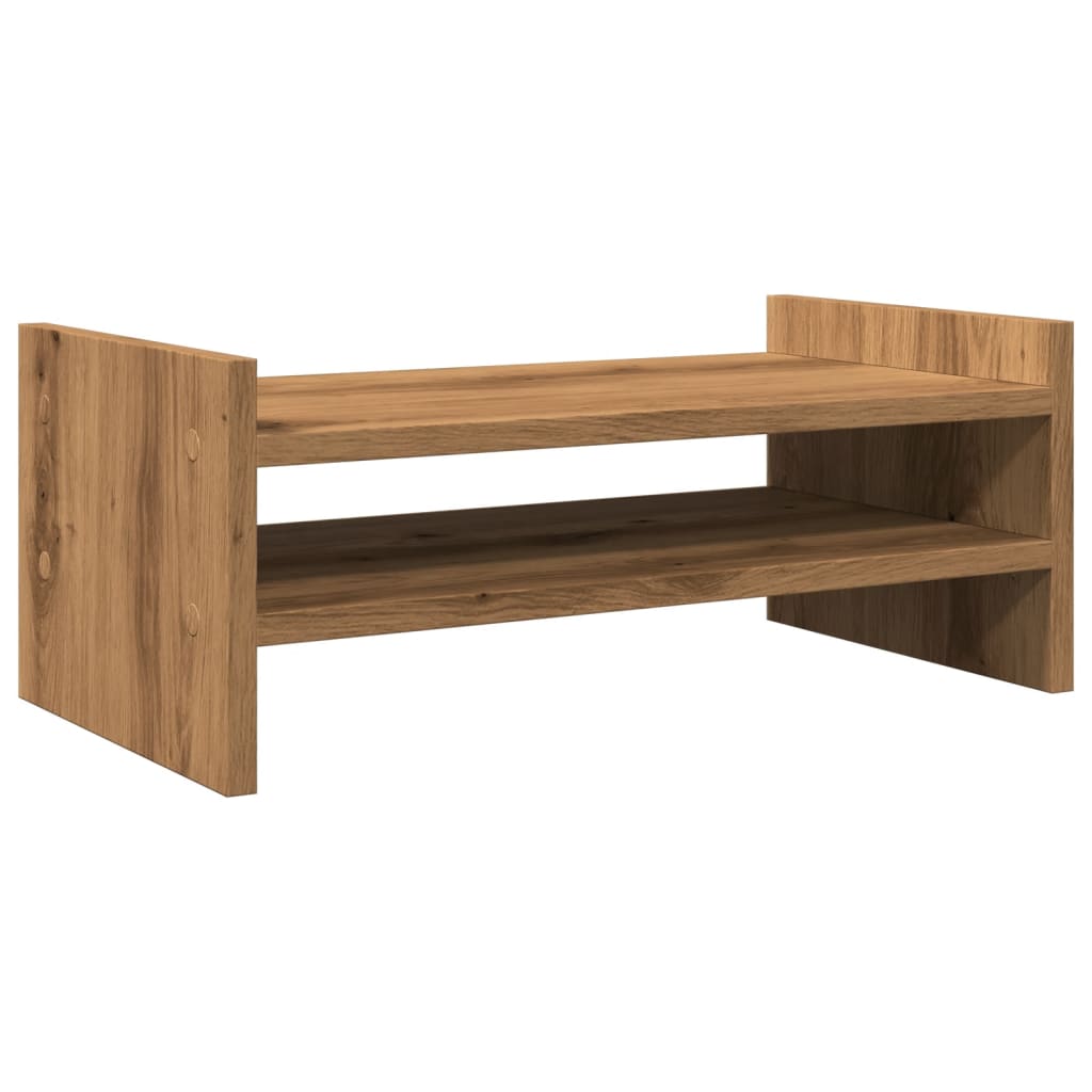 Vidaxx-Monitorständer 50 x 27 x 20 cm, handgefertigtes Holz, handwerkliche Eichenfarbe