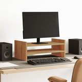 Vidaxx-Monitorständer 50 x 27 x 20 cm, handgefertigtes Holz, handwerkliche Eichenfarbe