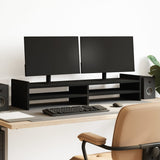 Vidaxxl Monitorständer 100x27x20 cm verarbeitetes Holz schwarz