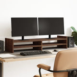 Vidaxxl-Monitorständer 100 x 27 x 20 cm, Holzwerkstoff, braune Eiche