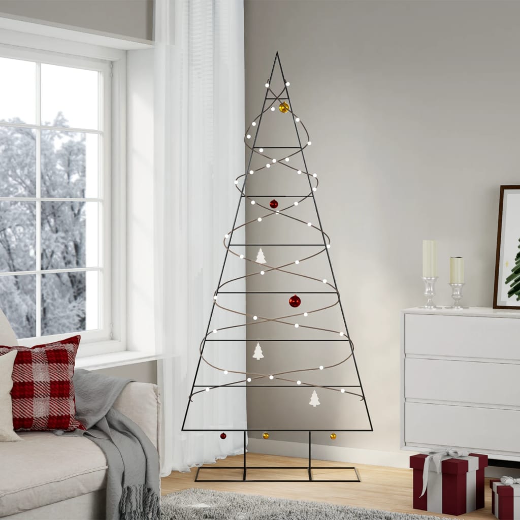 VidaXL Weihnachtsdekoration Weihnachtsbaum 210 cm Metall Schwarz