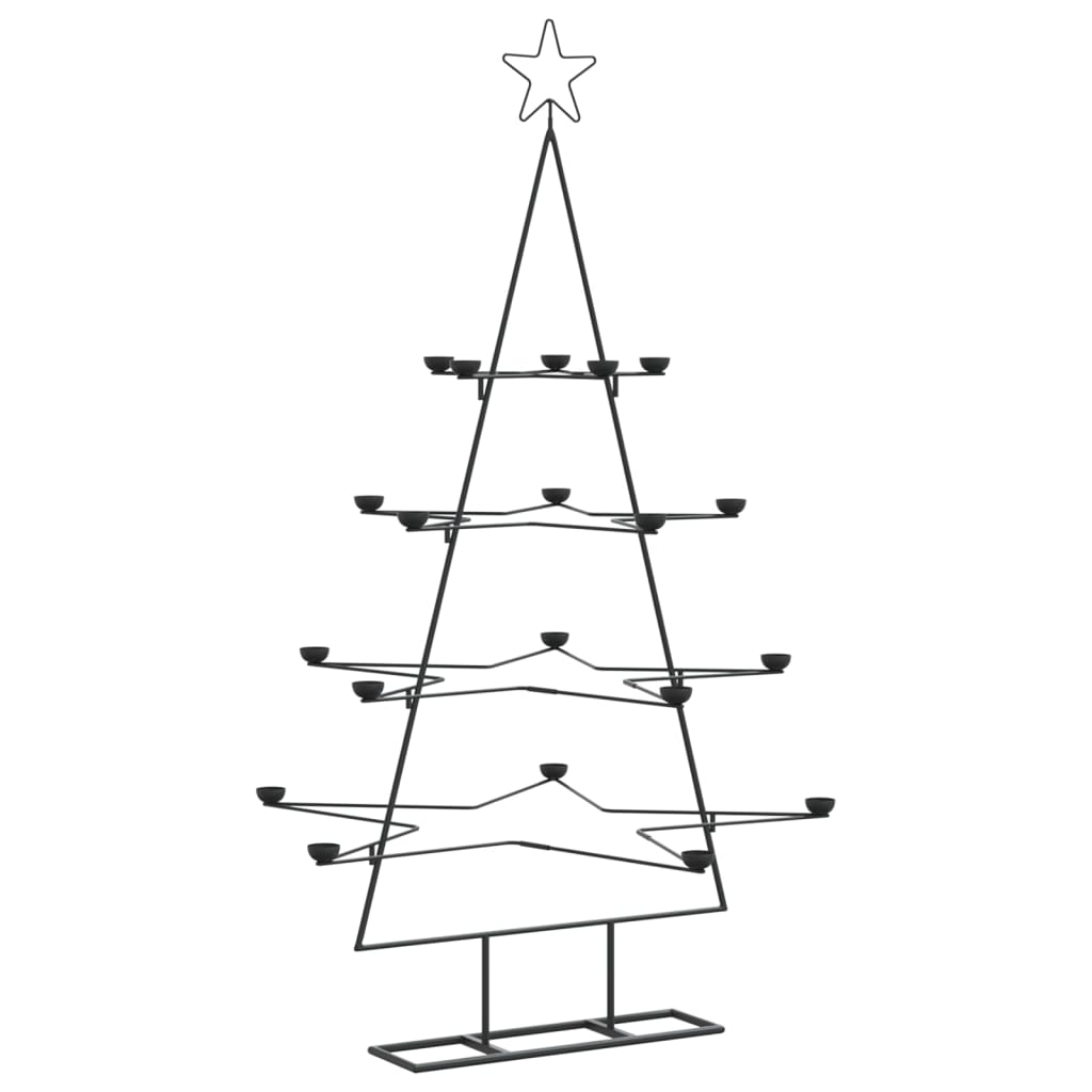 Vidaxl kerstdecoratie kerstboom 140 cm metaal zwart