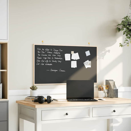 Vidaxl krijtbord met massief grenenhouten frame zwart 100x55 cm