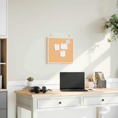 Vidaxl kurkbord met massief grenenhouten frame 40x40 cm