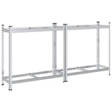 Vidaxx 2-Lagen-Reifenregale 2 Stück 110x40x109 cm Stahl silberfarben