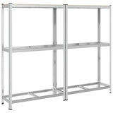 Vidaxl 2-Schicht Pneuen Racken 2st 110x40x180cm Stol-Stol Silver