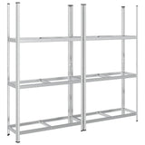 Vidaxl 3-lagers däck rack 2 datorer 110x40x200 cm stål silverfärgad