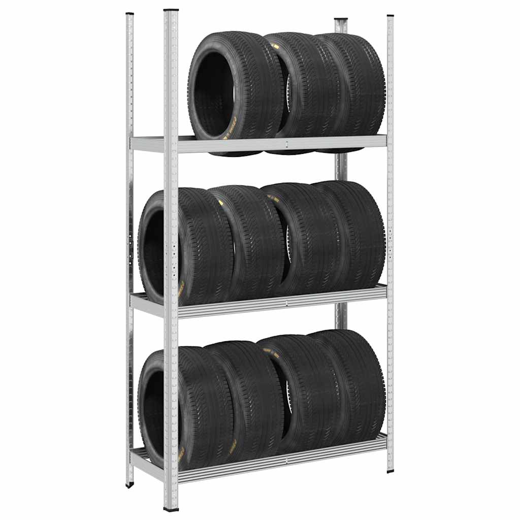 Vidaxl 3-layer tire racks 2 pcs 110x40x200 cm steel silver colored