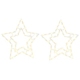 VidaXL Weihnachtsbeleuchtung Sternsilhouette 2 Stk. 50 LEDs warmweiß