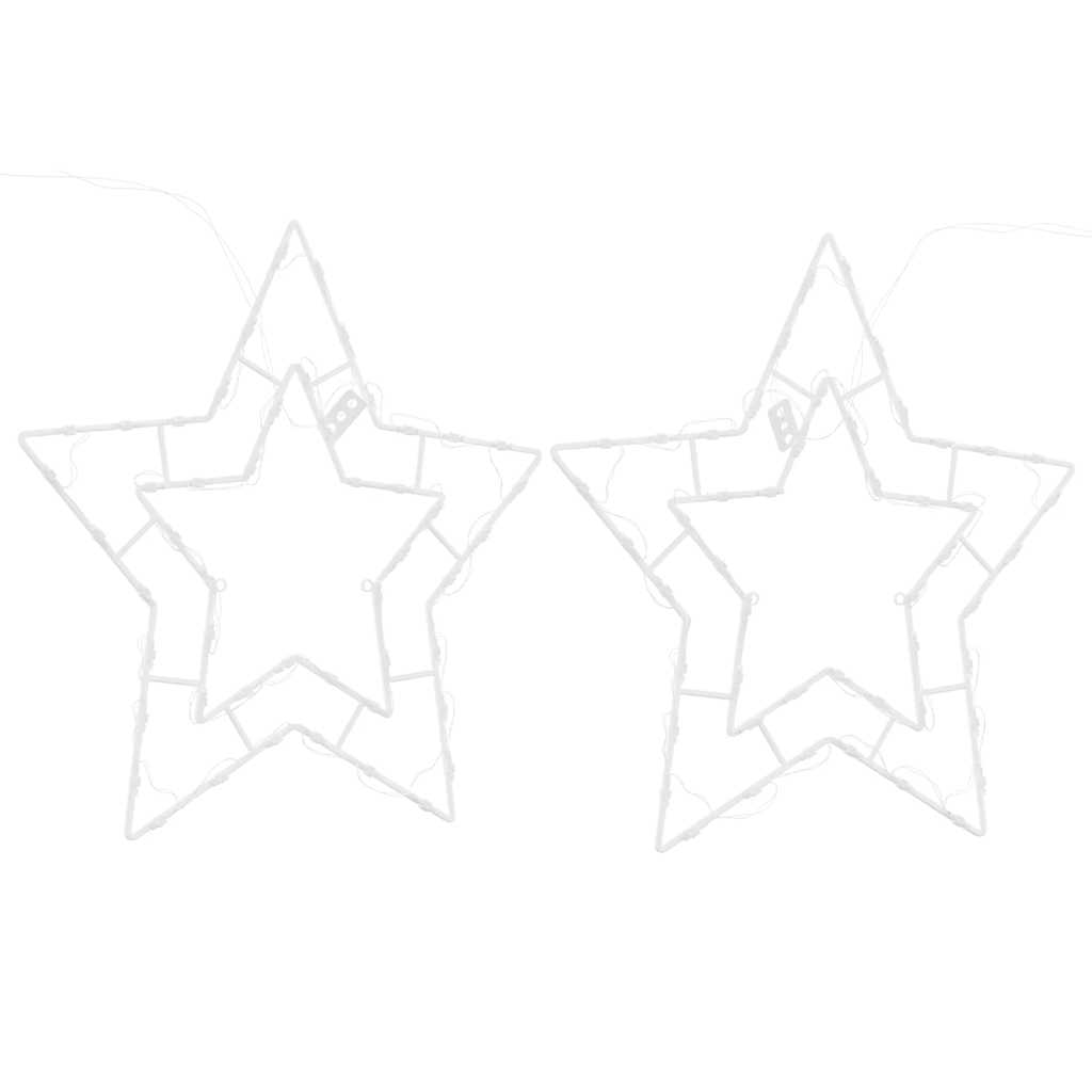 VidaXL Weihnachtsbeleuchtung Sternsilhouette 2 Stk. 50 LEDs warmweiß
