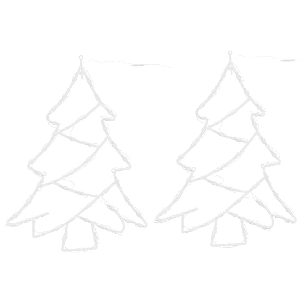VidaXL Weihnachtsbeleuchtung Weihnachtsbaum Silhouette 2 Stk. 50 LEDs warmweiß