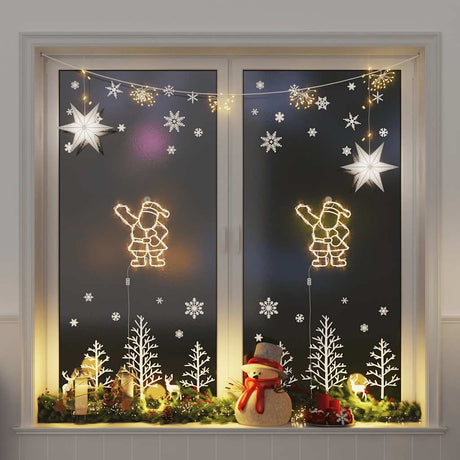 VidaXL Weihnachtsbeleuchtung Silhouette des Weihnachtsmanns2 Stück 35 LEDs warmweiß