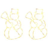 VidaXL Weihnachtsbeleuchtung Schneemann-Silhouette 2 Stk. 35 LEDs warmweiß