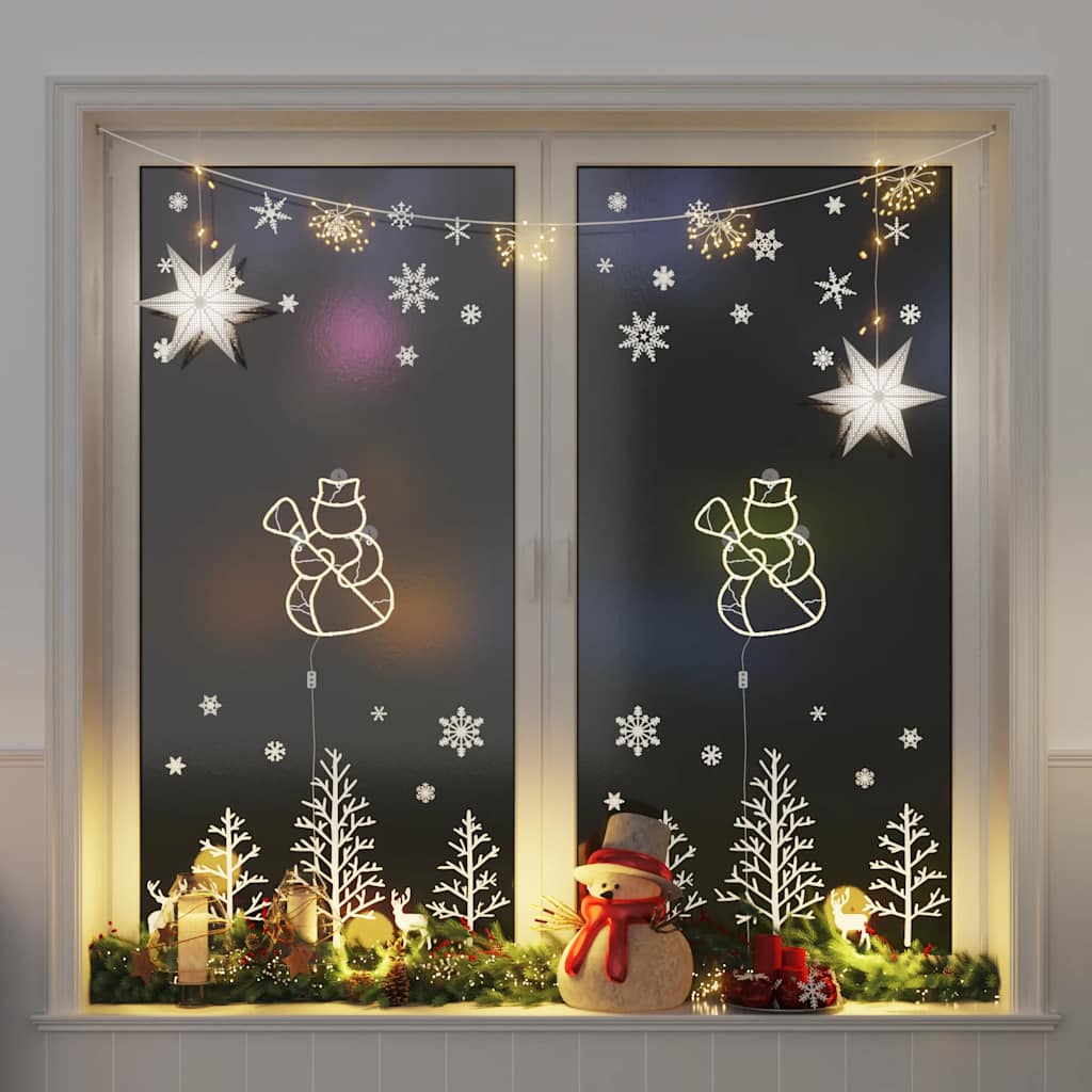 VidaXL Weihnachtsbeleuchtung Schneemann-Silhouette 2 Stk. 35 LEDs warmweiß